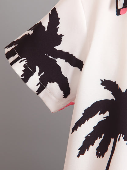 Boys' Summer Fashion Street Shirt Three-piece Set Only Selling Hats, Shirts and Shorts, Perfect for Outdoor