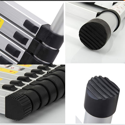 150kg Stainless Steel Ladder, 5m 4.4m 3.8m 3.2m 2.6m Telescopic Folding Ladder, Portable Safety Ladder, Suitable for Renovation And Maintenance, Garden Pruning, Orchard Picking, Warehouse Stocking, Ladder for Home, A Shape Ad