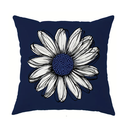 4pcs Modern Geometric & Floral Print Velvet Pillow Covers - Soft Blue & White, Zipper Closure, Machine Washable Polyester, Perfect for Living Room & Bedroom Decor - Includes 2 Large, 1 Medium, 1 Small, Decorative Pillows (No