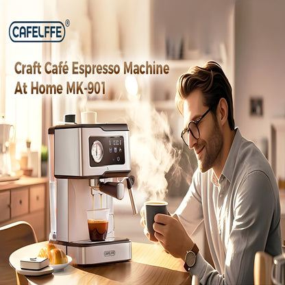 CAFELFFE Espresso Coffee Machine with Milk Frother And Steamer, Espresso Machine with 20 Bar Pump Pressure, Espresso Machine with LCD Touch Screen for The Barista At Home Or Latte Cappuccino Masch