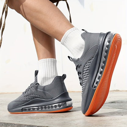 Men's & Teen ' Heavy-Duty Running Sneakers - Wide Width Available, All-Season Low-Top Lace-Up Sneakers with Cushioned PU Sole, Round Toe & All-Terrain Traction for Gym,, Casual Wear - Breathable Fabric Upper (Dad Sneakers)