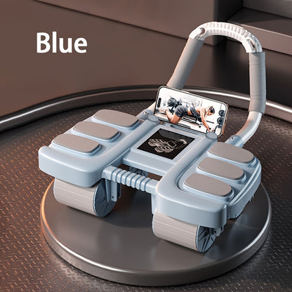 Lingpeng Smart Ab Roller with Automatic Rebound - 4-Wheel Core Strength Trainer & Elbow Support Pad, Durable PP/TPE Material, Ideal for Home Fitness, Lingpeng