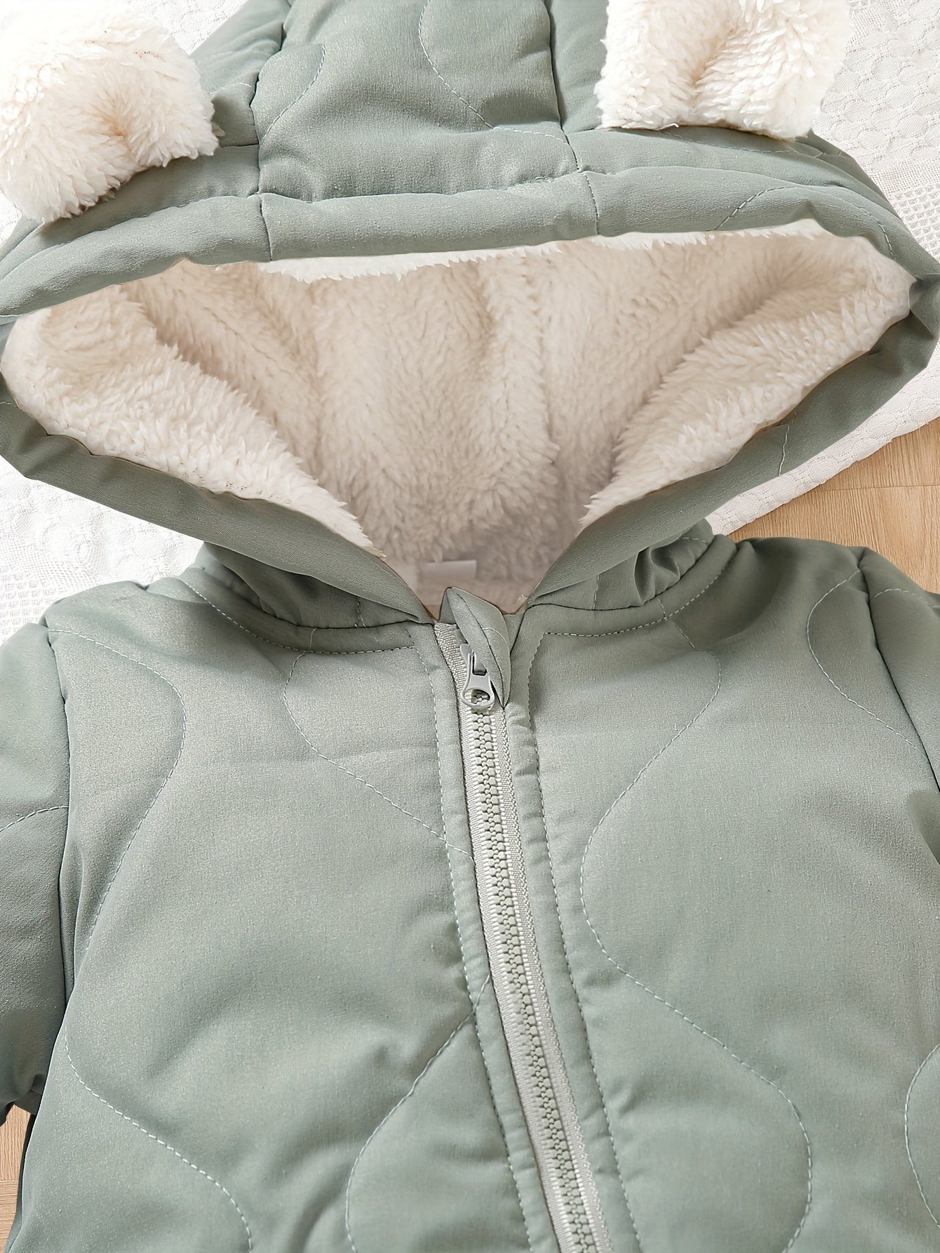 Infant Hooded Thick Romper Long Sleeve Zipper Thermal Jumpsuit, Babies & Kids Coat