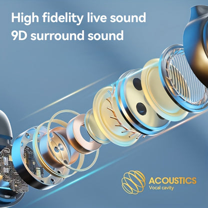 GENAI M47 Earbud - Compact, Wireless, Active Noise Canceling, USB-C Charging, Long Endurance, Easy to Carry, Ideal for Sports and Games, Sports Headphones|Sleek Design|Wireless Earbud