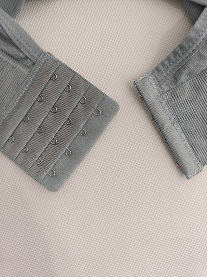 2pcs Stretchy Solid Racer Back Sports Bra, Comfy & Breathable Push Up Fitness Bra, Women's Lingerie & Underwear