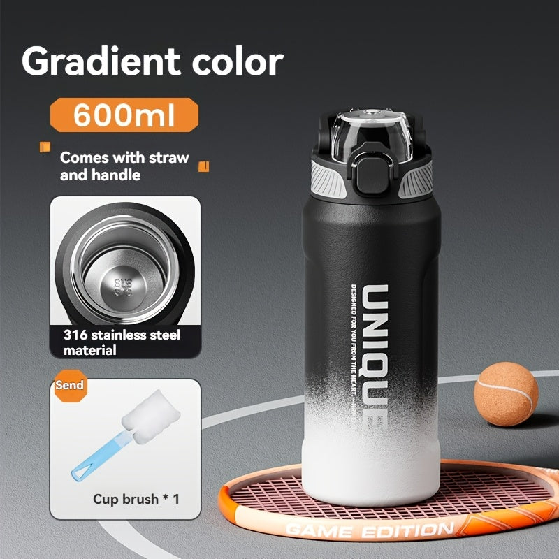 32oz Stainless Steel Pop-Up Water Bottle nRMEi - 316 Stainless steel, BPA-Free, 4-season hot/cold water retention, large capacity for outdoor activities, travel, daily use, insulated water bottle, Sleek M