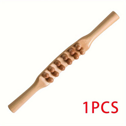 12 Beads Massage Stick, Can Relax The Whole Body, Massage The Shoulders, Neck, Back, Legs, Hands, Abdomen, Waist, Relax Muscles Tool After Exercise, Body Massager, Exercise Wooden Tools, Scraping Tool, Body Shaping Tools.