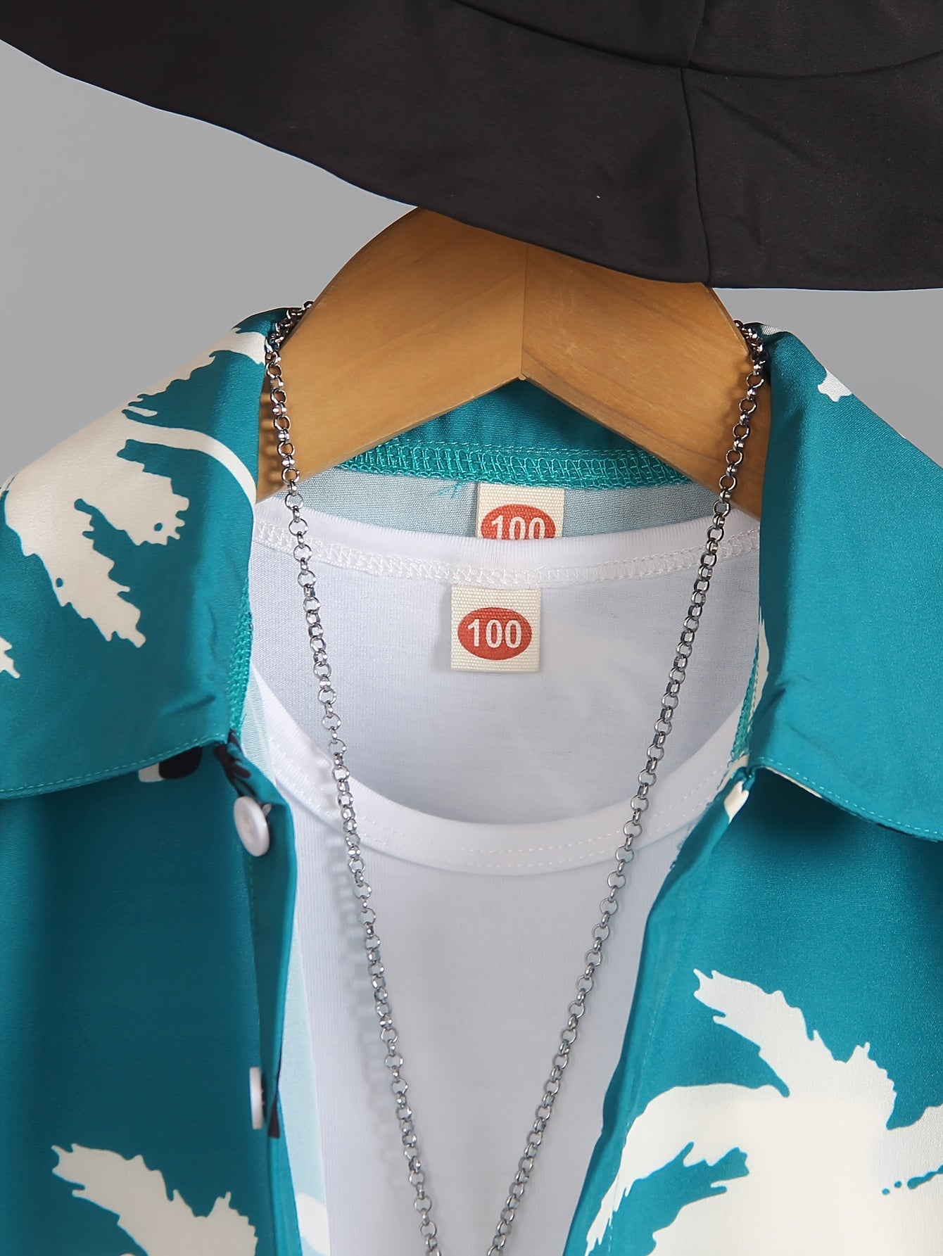 Boys' Summer Fashion Street Shirt Three-piece Set Only Selling Hats, Shirts and Shorts, Perfect for Outdoor