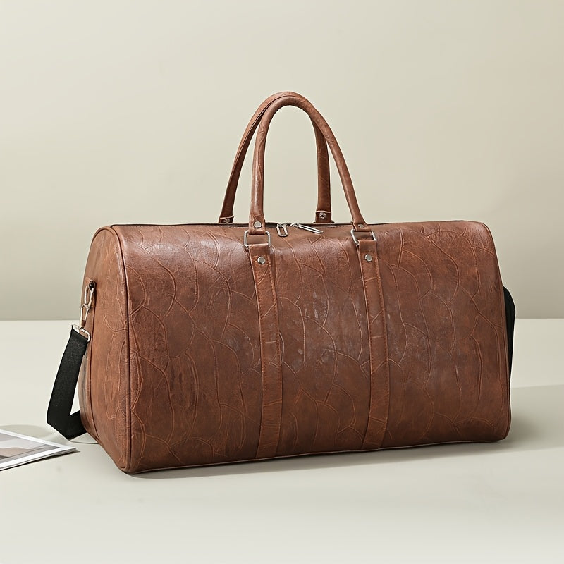 Retro Men'S Travel Bag in a Simple And Spacious Design, Suitable for Casual Use, with Both Hand And Crossbody Options.