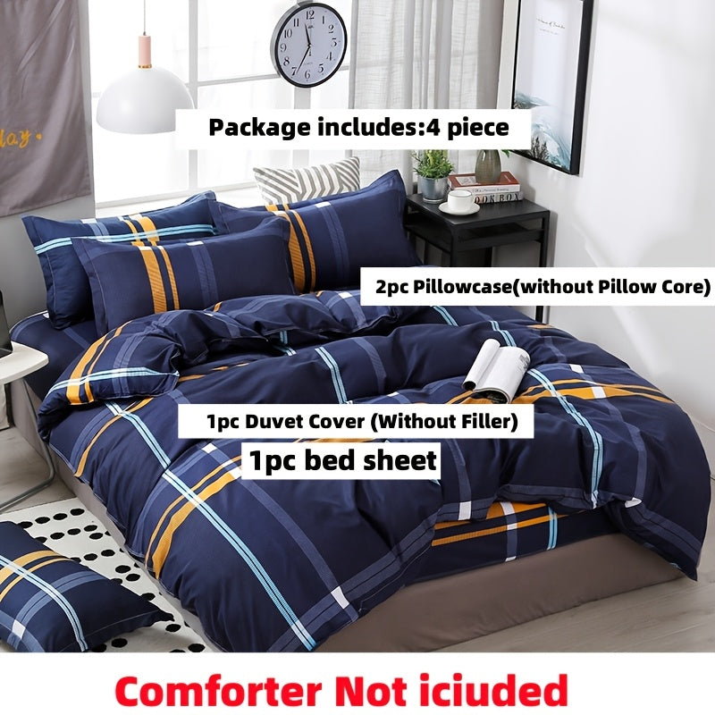 4pcs New Comfortable Breathable Four-Piece Bedding Set (2 Pillowcases, One Quilt Cover, One Bed Sheet) True Love Forever