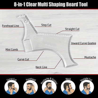 1pc Beard Ruler, Beard Styling Tool, Beard Styling Comb, Beard Template Styling Comb Father's Day Gift