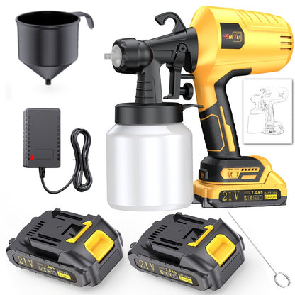 2025 New Model Wireless Paint Sprayer with Cordless High-Pressure Spray Gun - Heavy-Duty Battery-Powered Paint Gun with Ergonomic Handle, Easy-Clean Design &amp; Large Paint Tank for Indoor/Outdoor Walls, Wood, Furniture, DIY Project
