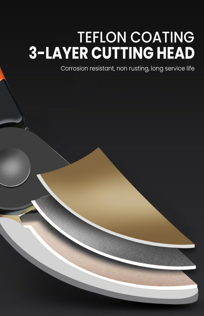 AIRAJ Heavy-Duty Garden Trimmer - Ultra-Sharp, Durable Manual Pruning Shears with Ergonomic Non-Slip Grip for Branches & Flowers