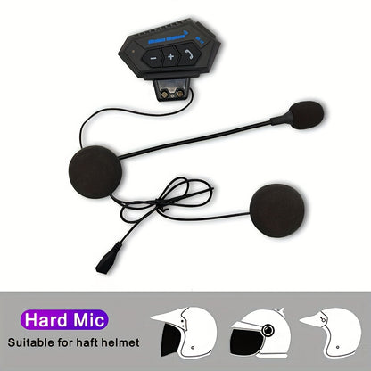 Wireless 12, Wireless Motorcycle Helmet Earphone Headset Hands-free Call Kit Stereo Music Player Speaker