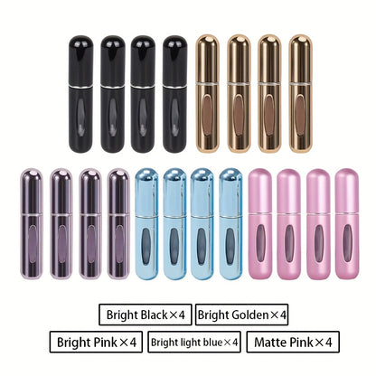 For Mini Portable Refillable Perfume Atomizer - Aluminum Mist Spray Bottle for Travel, Multi-Color Options, Fragrance-Free (Bubble-Free), Refillable Perfume Bottle|Compact Design|Aluminum Atomizer, Perfume Bottl