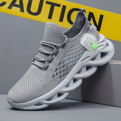 Men's Big & Tall Sneakers - Lightweight Breathable Running Shoes, Slip-Resistant MD Outsole, Lace-Up Closure Sneakers for Gym, Hiking, Casual - All-Season Gym Shoes (Grey/), Hiking Footwear, Modern Dad Shoes, Flexible Footwea