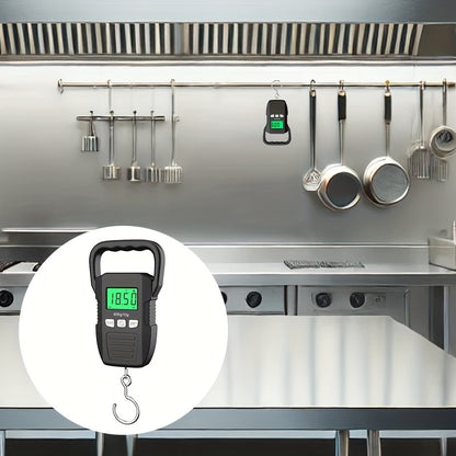 CYCG Heavy-Duty Digital Hanging Scale 132lb/60kg with Large Handle &amp; Backlit LCD Display, /Plastic Construction, 0.01lb/0.01kg Precision, Large Capacity Weight Scale for Luggage, Fishing, Postal, Laboratory, Gym, Construction