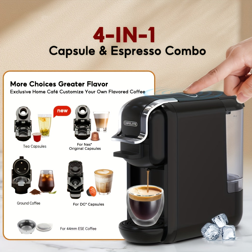 CAFELFFE Multifunctional Capsule Coffee Machine | Italian Espresso Machine | Hot and Cold Use | Quick Heating | Compatible with NES Capsules, DG Capsules, ESEpod | Automatic Coffee Maker for Home and Office | Great Gift for D