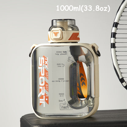 1pc TKK Leakproof Sports Water Bottle Jug with Handle &amp; Straw - Wide Mouth, BPA-Free, for Gym, Travel, Camping, Yoga - Available in 1000ml/1600ml/2100ml (33.81oz/54.1oz/71.01oz) - Ideal Gift for Athletes, Hikers, Outdoor Enth