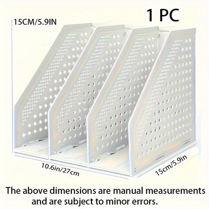 Retractable 4-Compartment Bookshelf File Storage Box: Desk Necessities & Data File Organizer for Office Furniture, School Learning & Decoration Storage Stationery