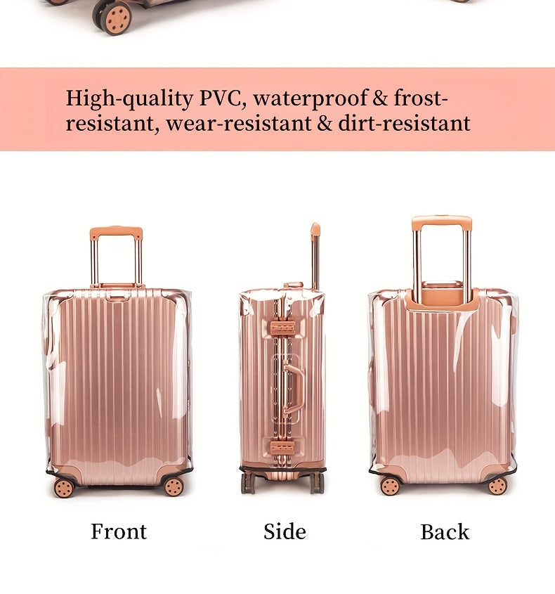 3pcs Luggage Protective Covers, Check-in Shockproof Thick PVC Transparent Dustproof Covers for 50.8cm+60.96cm+71.12cm Suitcases, Waterproof &amp; Durable