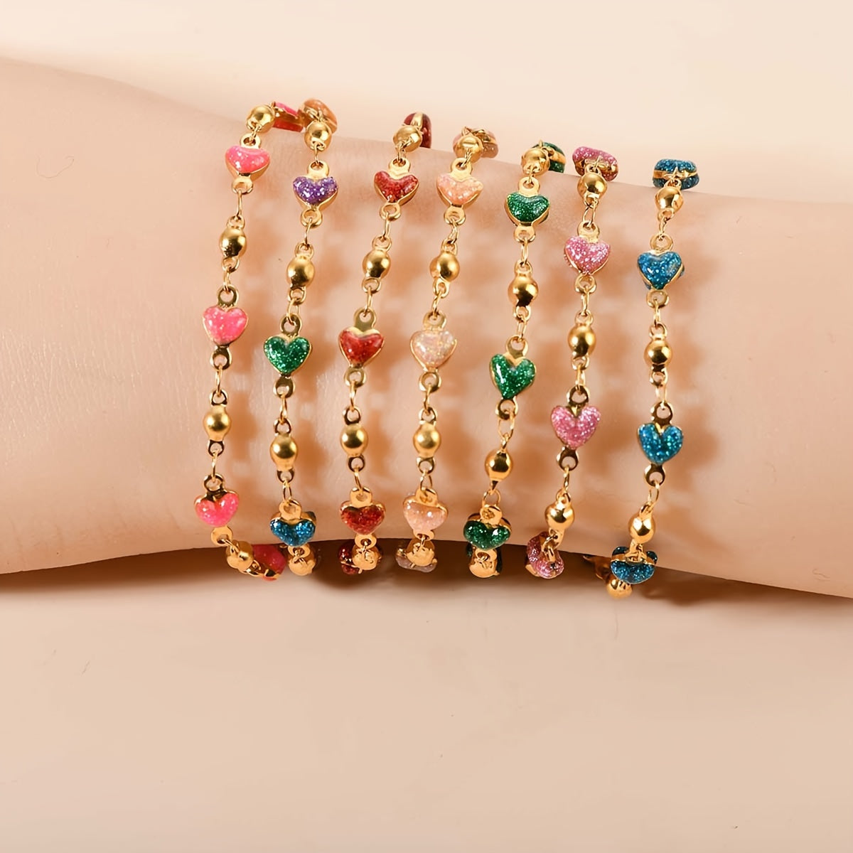 1pc 304 Stainless Steel Golden-Tone Interlocking Link Bracelet - Double-Sided Shiny Heavy Duty Chain, Durable Everyday for Wedding, Anniversary, Gift - Polishable & Tarnish-Resistant (Compatible with Male & Female Style)