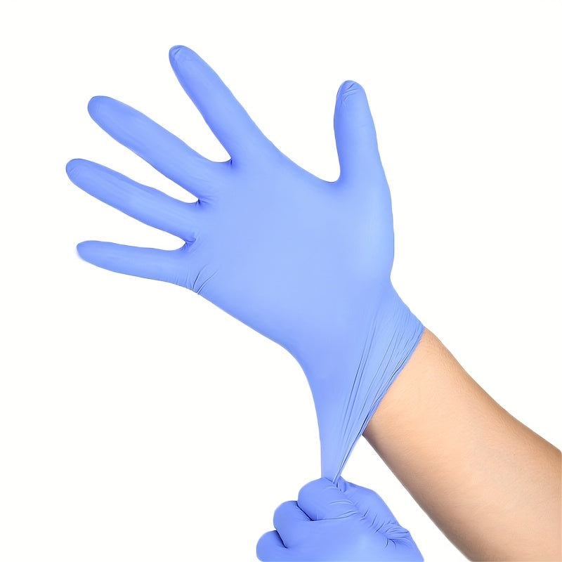 100pcs Purple-Blue Disposable Nitrile Gloves - Durable, Waterproof, Ideal for Home Cleaning, Pet Bathing, Hair Dyeing, Manicure - Essential Household Cleaning Supplies, Pet Care Essentials|Disposable Gloves|Durable Gloves