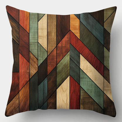 4-Pack Contemporary Geometric Throw Cushion Covers for Sofa, Machine Washable, Printed Zipper Closure, Versatile Room Decor, Woven Polyester Decorative Case Set for Living Room, Bedroom, Patio Furniture