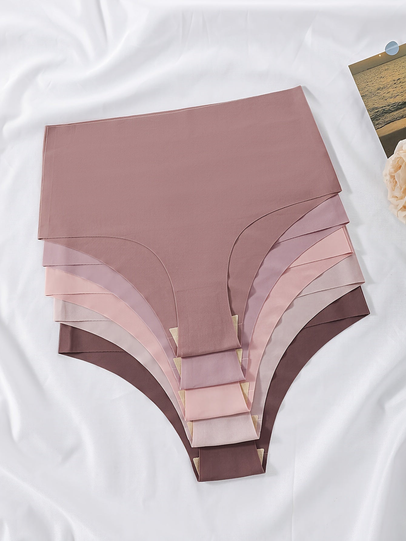 5pcs High Waist Seamless Mixed Color Panties Pack, Women's Underwear & Lingerie