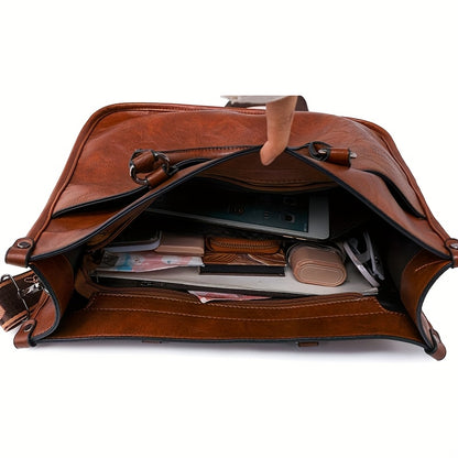 Stylish Brown Tote with Golden-Tone Hardware - Large Capacity, Detachable Shoulder Strap, Perfect for Work, Travel, And Everyday Use, Travel Tote | Sleek Tote Design | Durable