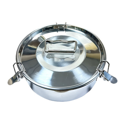 1.5QT Stainless Steel Flan Mold with Lid & Handle - Portable Round Baking Pan for Chocolate, Cupcakes, Pudding | Kitchen Essential