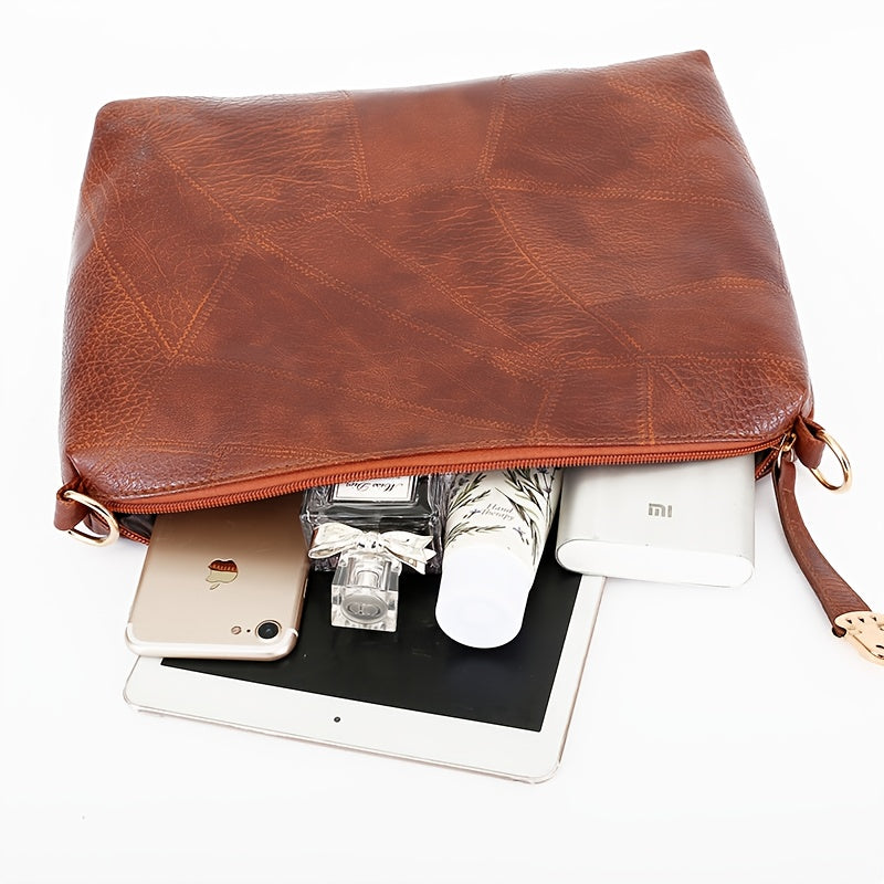 Conjunto de seis bolsas de senhora em PU, incluindo bolsa a tiracolo, bolsa de ombro única, bolsa de mão e bolsa grande.