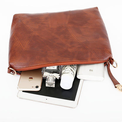 Conjunto de seis bolsas de senhora em PU, incluindo bolsa a tiracolo, bolsa de ombro única, bolsa de mão e bolsa grande.