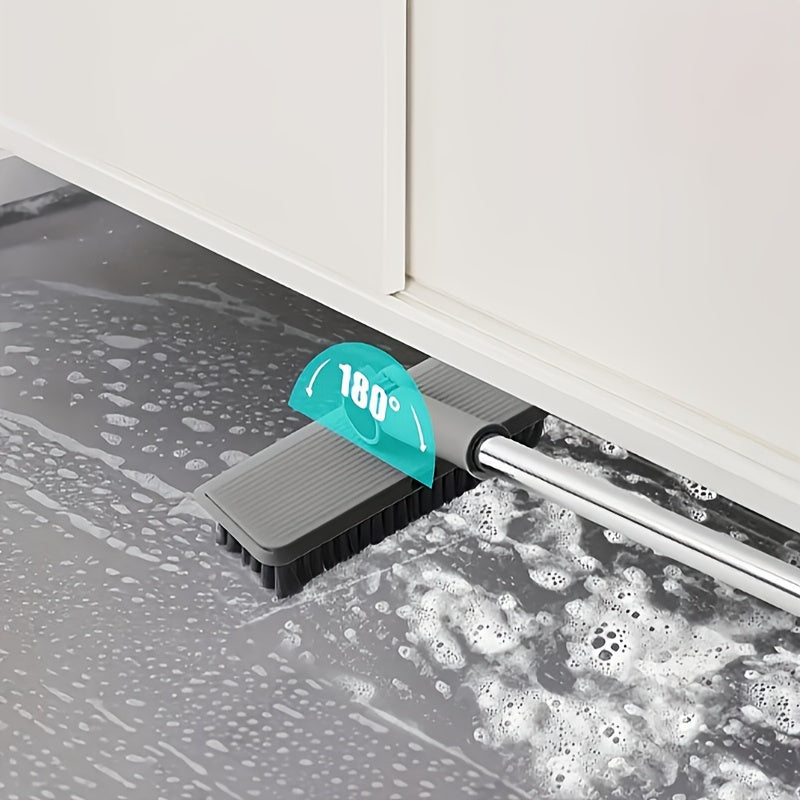 4-in-1 Foldable Broom and Dustpan Set - Durable Plastic, Easy Storage Design for Home Cleaning - Ideal for Kitchen, Bathroom, Bedroom Floors - Includes Water Squeegee, No Broom Required, Broo