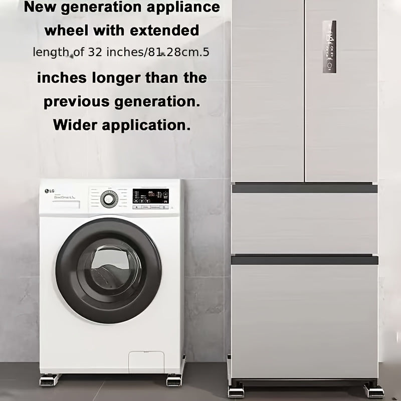 2pcs Heavy-Duty Plastic Furniture Movers with 360° Swivel Casters - 46.5cm to 72cm Height Adjustable, 18.3in to 28.3in Width, 4cm Thickness for Washing Machines, Dryers, Appliances &amp; Home Furniture, Furniture Movers, Laundry