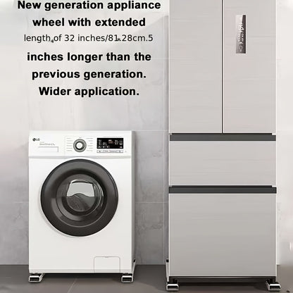 2pcs Heavy-Duty Plastic Furniture Movers with 360° Swivel Casters - 46.5cm to 72cm Height Adjustable, 18.3in to 28.3in Width, 4cm Thickness for Washing Machines, Dryers, Appliances &amp; Home Furniture, Furniture Movers, Laundry