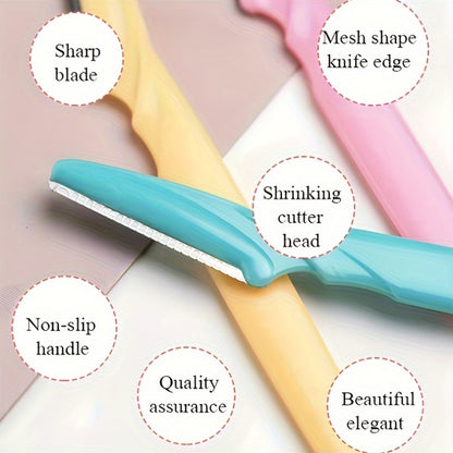 3-24pcs Eyebrow Razor Shaper Set, Facial Hair Remover Trimmer Grooming Kit for Women and Men, Stainless Steel, Non-Electric, No Battery Required, with Various Colors for Versatility