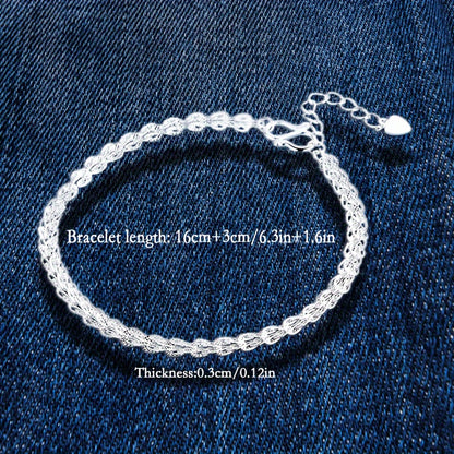 925 Sterling Silver Phoenix Tail Bracelet Female Simple Minimalist Bracelet Jewelry Silver Color