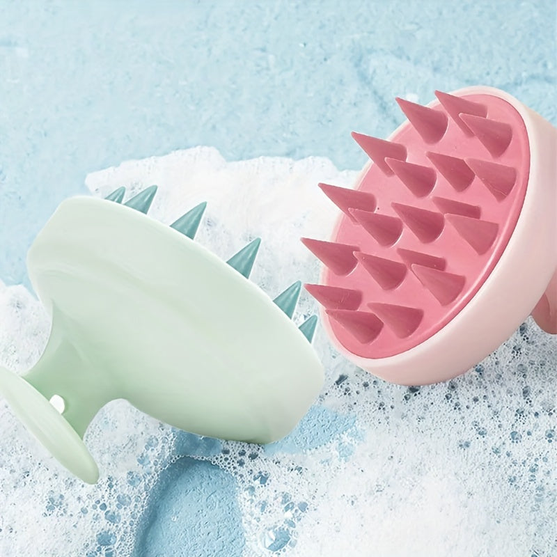 Escova de massagem capilar em silicone macio para utilização em cabelos secos e molhados - Escova para champô - Limpeza suave do cabelo e couro cabeludo