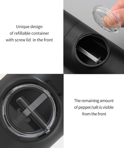 1pc/2pcs Option, Rechargeable Electric Salt And Pepper Grinder, Automatic Salt And Pepper Grinder with LED Light, Adjustable Coarseness, Large Capacity, Suitable for Home Kitchen Barbecue, Restaurant, Outdoor, Wedding Gift