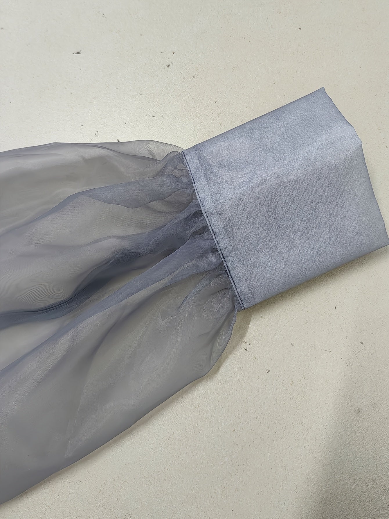 Elegant Plus Size Women'S Blouse with Sexy Bow Collar, Bubble Sleeves, and Pearl Accents - Chic Solid Color Non-Stretch Fabric for All Seasons, Plus Size Blouses