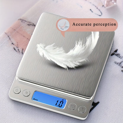 High Precision Digital Kitchen Scale - Stainless Steel, Grams & Ounces, Compact Design for Cooking, Baking & Meal Prep, Perfect for Apartments & Dorms, Back-to-School Essential (Battery Not Included), Appliances for Kitchen