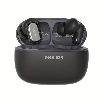 New Philips BT13.72 cm-Ear Earphones with Wireless Charging Case, 24Hour Playtime/Game Modes/Built-in Mic/Touch Control for Gaming, Running, Cycling TAT2569
