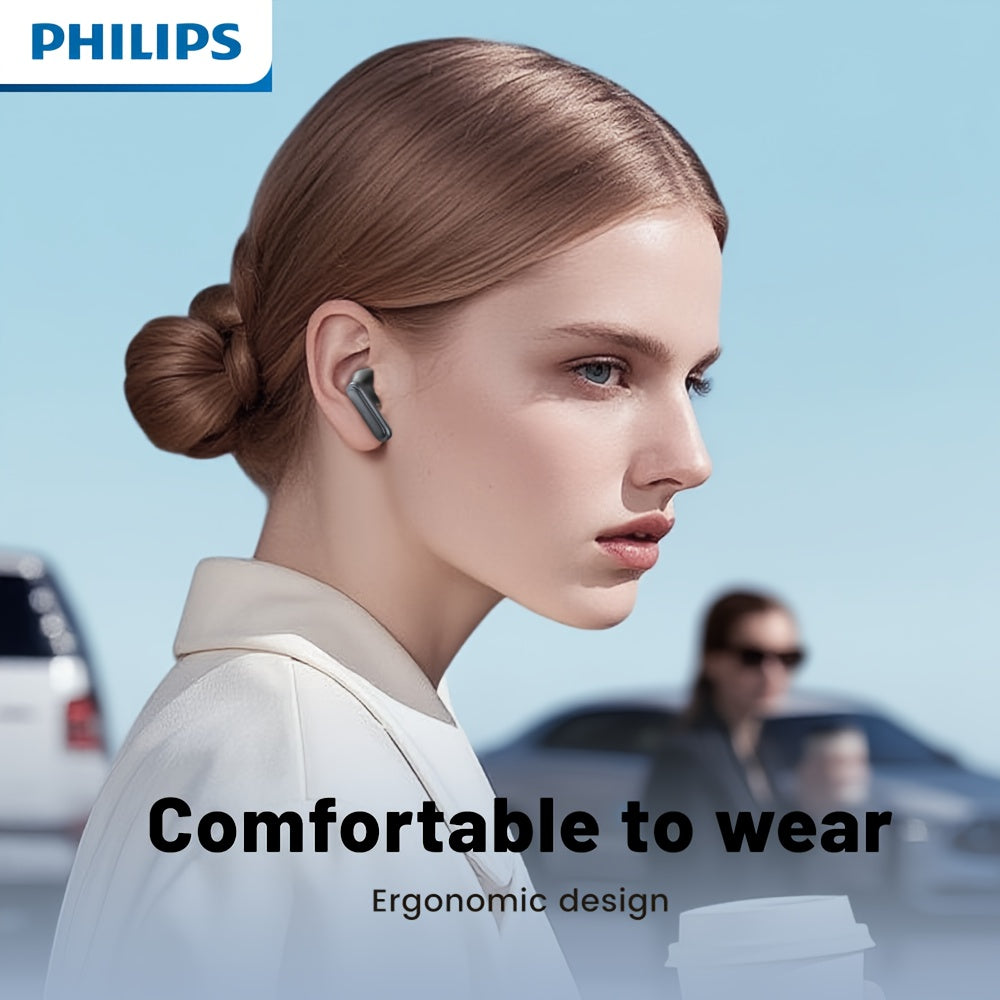 2025 for Philips Wireless Noise Canceling Headphones with 400mAh Battery, Double-Click Left Ear to Switch Mode, Lightweight &amp; Portable, USB-C Charging, Condenser Microphone, Semi-Open Back Design, Ideal Gift for Gamers &amp; Mus