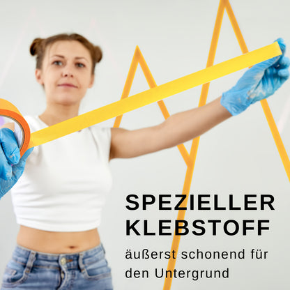 20pcs Orange Painter's Tape, 30mm x 50m - Removable Adhesive for Walls, Automotive, and Home Decor, No Solution Needed, Strong Bond to Concrete Surfaces, Wall Sticker | Consistent Width | Strong Adhesive