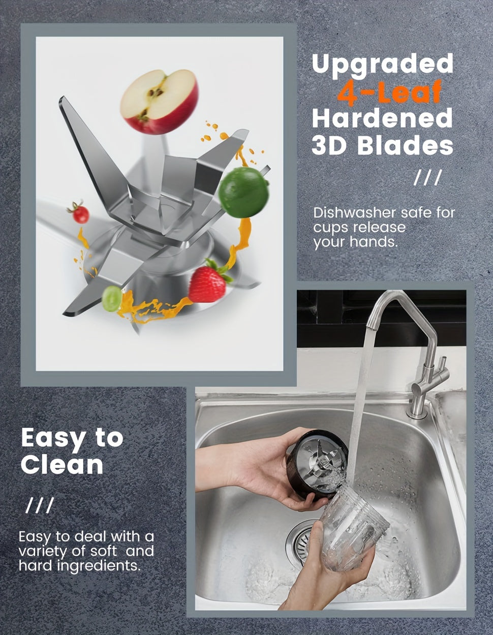 Liquidificador para Smoothies, Batidos e Smoothies, Conjunto de 15 Peças para Cozinha Pessoal com Moedor, Liquidificador Único para Preparar Sumos, Papinhas e Receitas Nutritivas com Escova de Limpeza