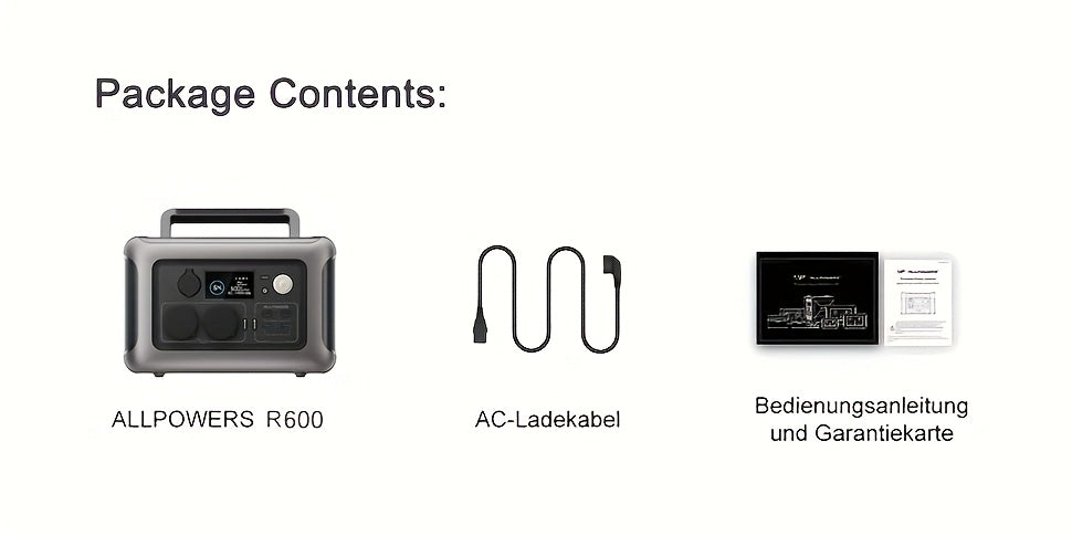 ALLPOWERS R600 299Wh Portable Power Station LiFePO4 Battery AC Output Solar Generator with 600 W Batteries, 0-100% Quick Charge In 1 Hour for Camping, Motorhome, Emergency, RV, Portable Generator for Camping, Solar Battery, G