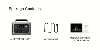 ALLPOWERS R600 299Wh Portable Power Station LiFePO4 Battery AC Output Solar Generator with 600 W Batteries, 0-100% Quick Charge In 1 Hour for Camping, Motorhome, Emergency, RV, Portable Generator for Camping, Solar Battery, G