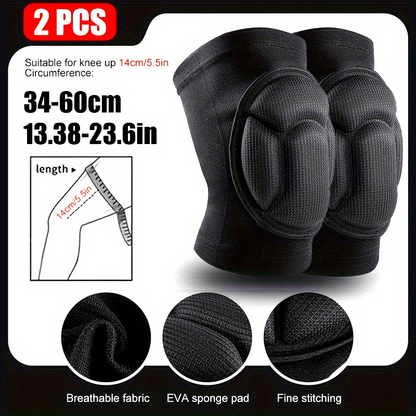 2pcs Heavy-Duty Knee Braces with Thick Cushioning - Adjustable Compression Fit (Black/Tea) for Men and Women, Joint, Post-Surgery, &amp; Knee Stabilizers