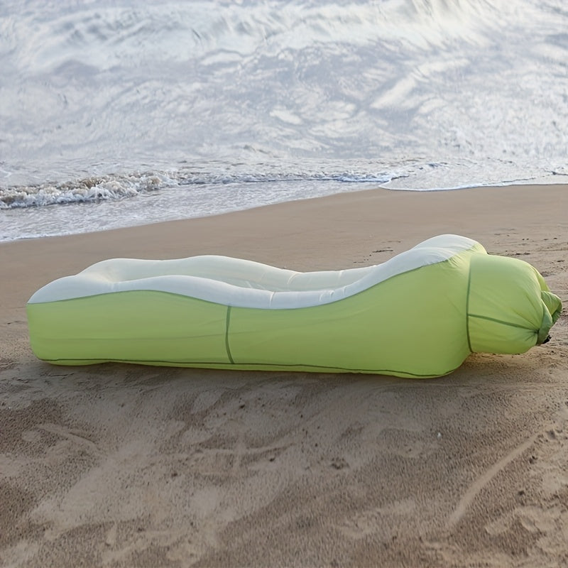 1pc Versatile Inflatable Lounger - Portable Air Sofa for Camping & Outdoor Adventures, Durable Polyester, Water & Land Use, Ideal for Festivals, Travel, and Family Events, Festival Air Mattress | Versatile Inflatable Sofa | E